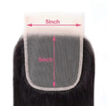 Black straight lace closure base with 5 by 5 inch guide