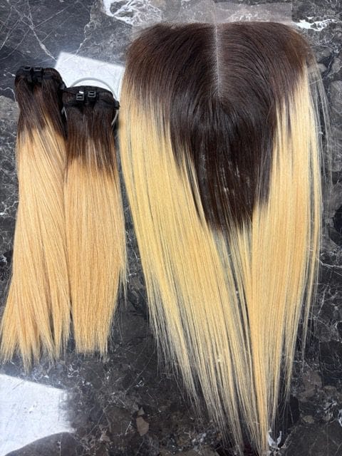 Blonde Ombre Authentic Vietnamese Bone Straight Bundle 70g