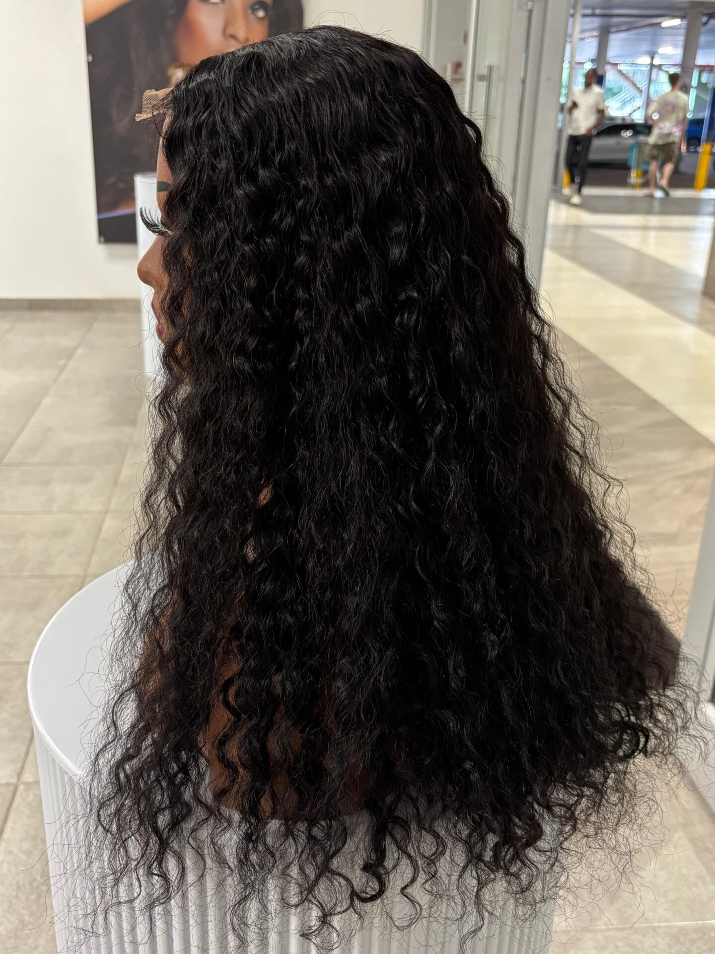 Brazilian 4×4 Lace Water Wave 180% Density Wig - Black
