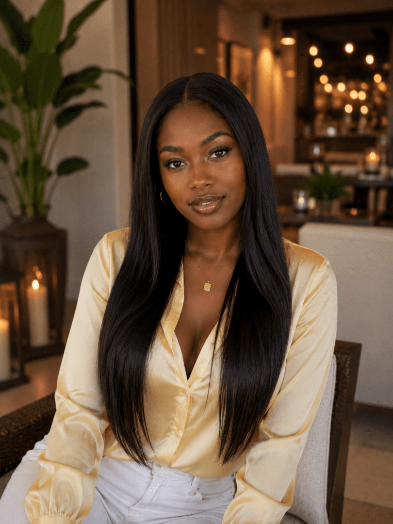 Brazilian Straight Lace Frontal 13*4 Wig Natural Black