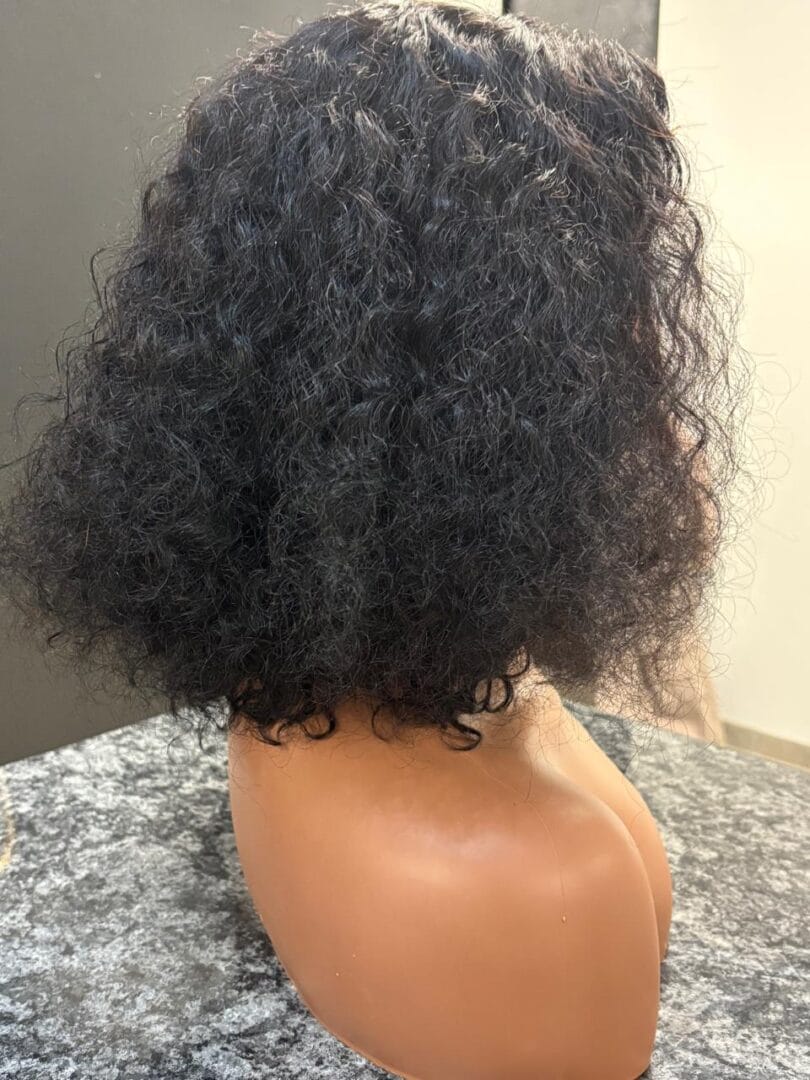 Brazilian Water Wave 10" 4×4 Lace Wig  180% Density - Black