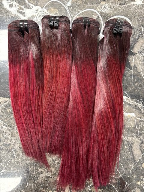 Burdundy Ombre Authentic Vietnamese Bone Straight Bundle 70g