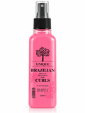 Unique Brazilian curl treatment in a pink spray bottle