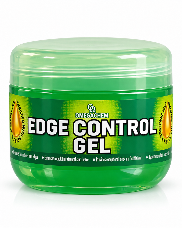 OmegaChem Edge Control Gel in a green tub