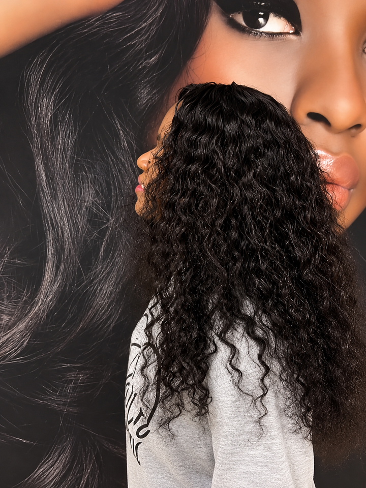 Brazilian Water Wave 22" 4×4 Lace Wig  180% Density - Black