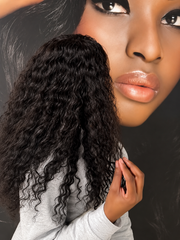 Brazilian Water Wave 22" 4×4 Lace Wig  180% Density - Black