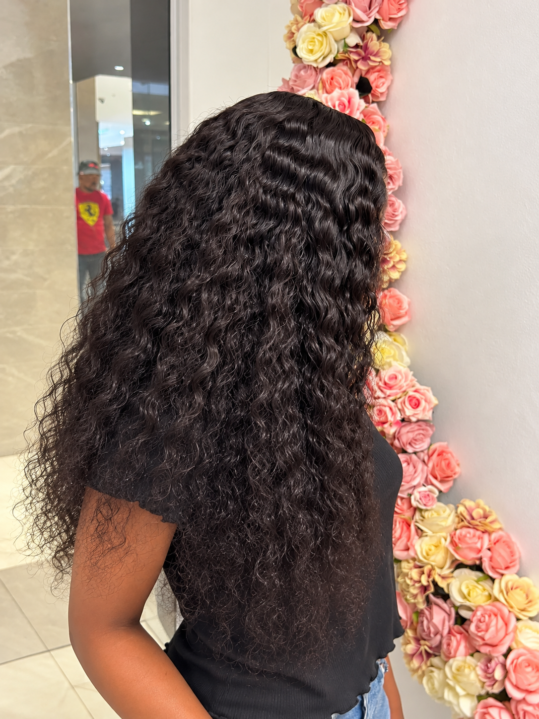 Brazilian Water Wave 28" 4×4 Lace Wig  180% Density - Black