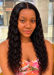 Brazilian Water Wave 28" 4×4 Lace Wig  180% Density - Black