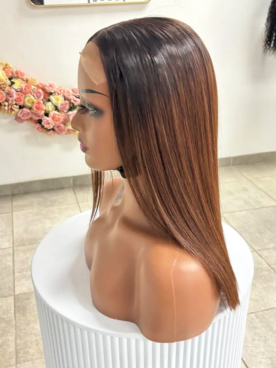 SDD Vietnamese Bone Straight 5*5 Lace Wig Ombre Brown