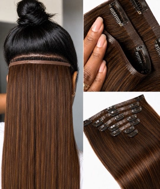 20" Clip-In Hair Extensions European Remy 120g 5 Wefts