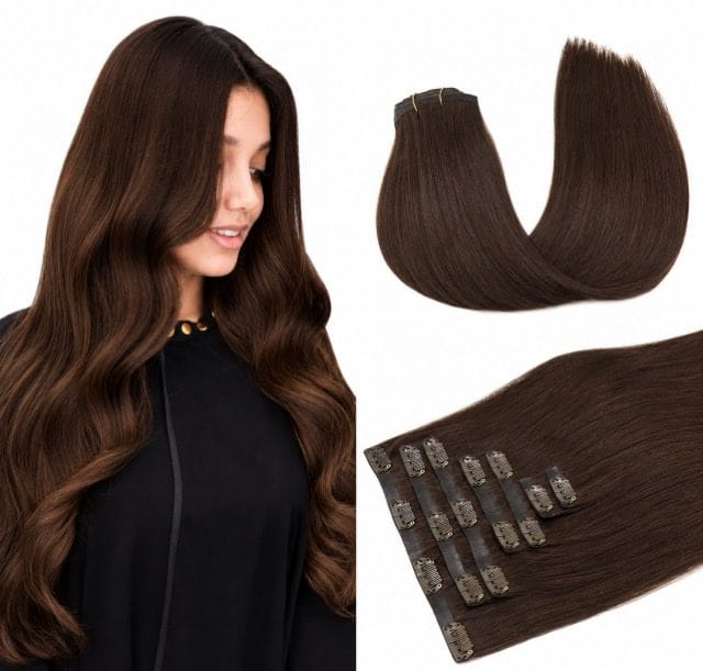 20" Clip-In Hair Extensions European Remy 120g 5 Wefts