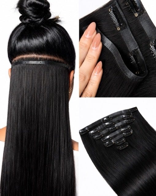 20" Clip-In Hair Extensions European Remy 120g 5 Wefts