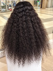 Brazilian Water Wave 28" 4×4 Lace Wig  180% Density - Black