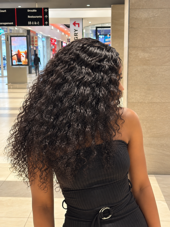 Brazilian Water Wave 28" 4×4 Lace Wig  180% Density - Black