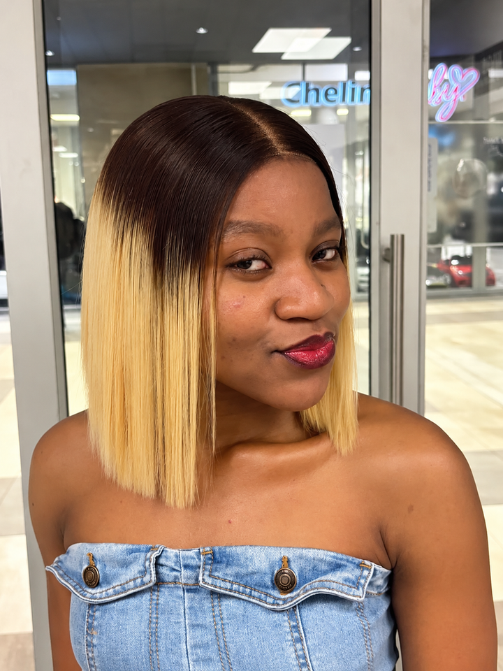 Vietnamese Bone Straight 5*5 Lace Wig Ombre Blonde SDD