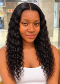 Brazilian Water Wave 26" 4×4 Lace Wig  180% Density - Black