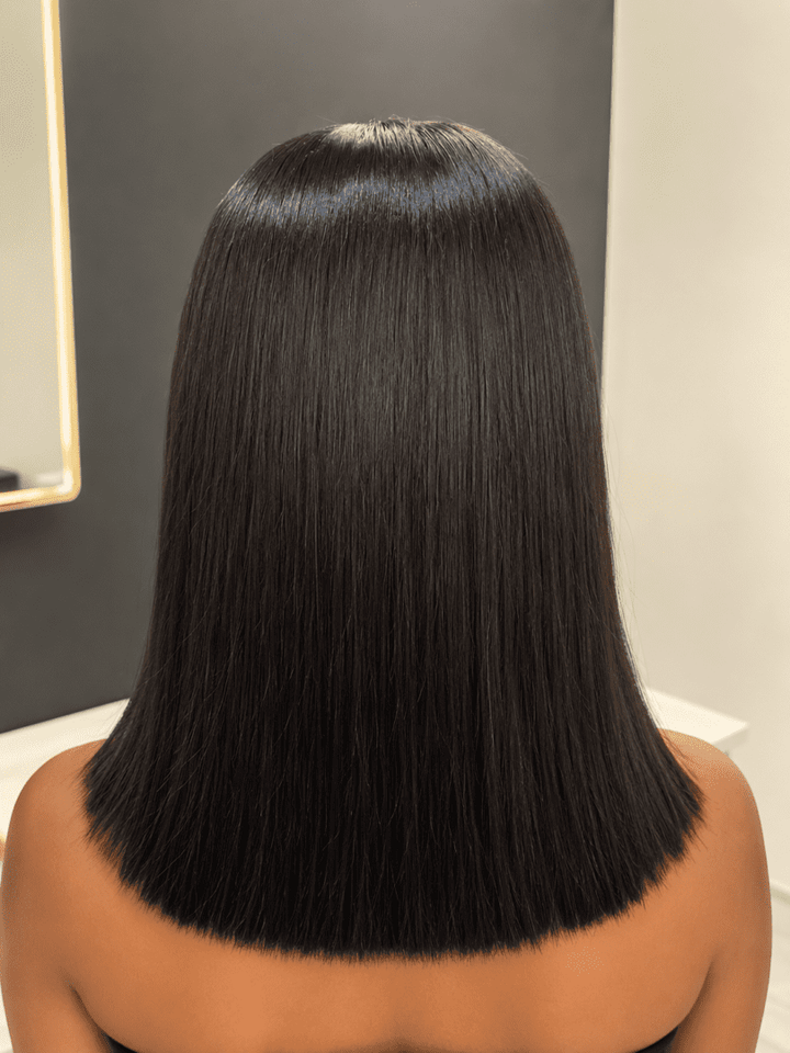 RAW Vietnamese Bone Straight 12" 5*5 220% Lace Wig Black