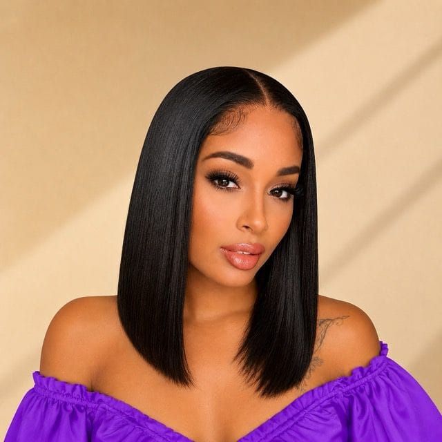 RAW Vietnamese Bone Straight 12" 5*5 220% Lace Wig Black