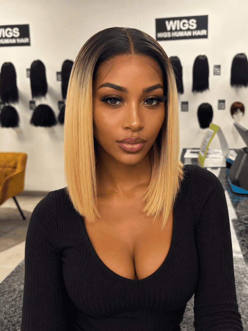 Vietnamese Bone Straight 5*5 Lace Wig Ombre Blonde SDD