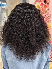 Brazilian Water Wave 18" 4×4 Lace Wig  180% Density - Black