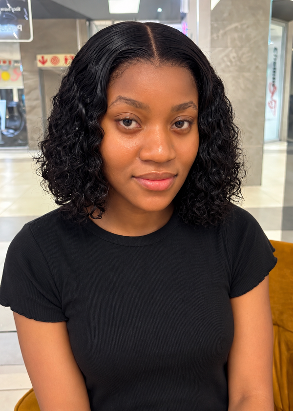 Brazilian Water Wave 10" 4×4 Lace Wig  180% Density - Black