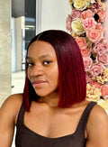 Vietnamese Bone Straight 5*5 Lace Wig Burgundy Ombre SDD