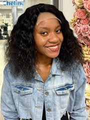 Brazilian Water Wave 18" 4×4 Lace Wig  180% Density - Black