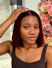Vietnamese Bone Straight 5*5 Lace Wig Burgundy Ombre SDD