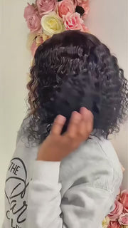 Brazilian 4×4 Lace Water Wave 180% Density Wig - Black