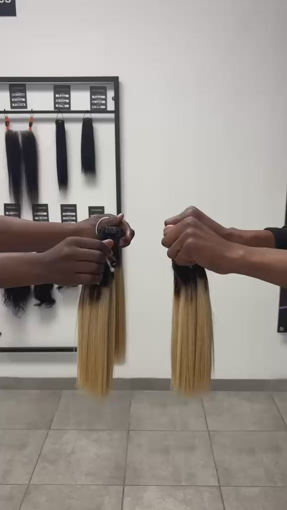 Blonde Ombre Authentic Vietnamese Bone Straight One Bundle 70g