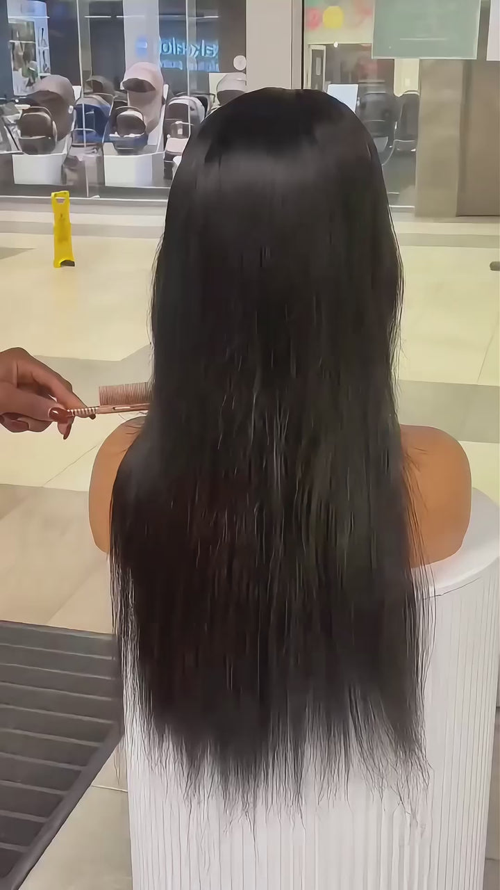 Brazilian Lace Frontal 24" 13*4 180% Density Straight Wig Black