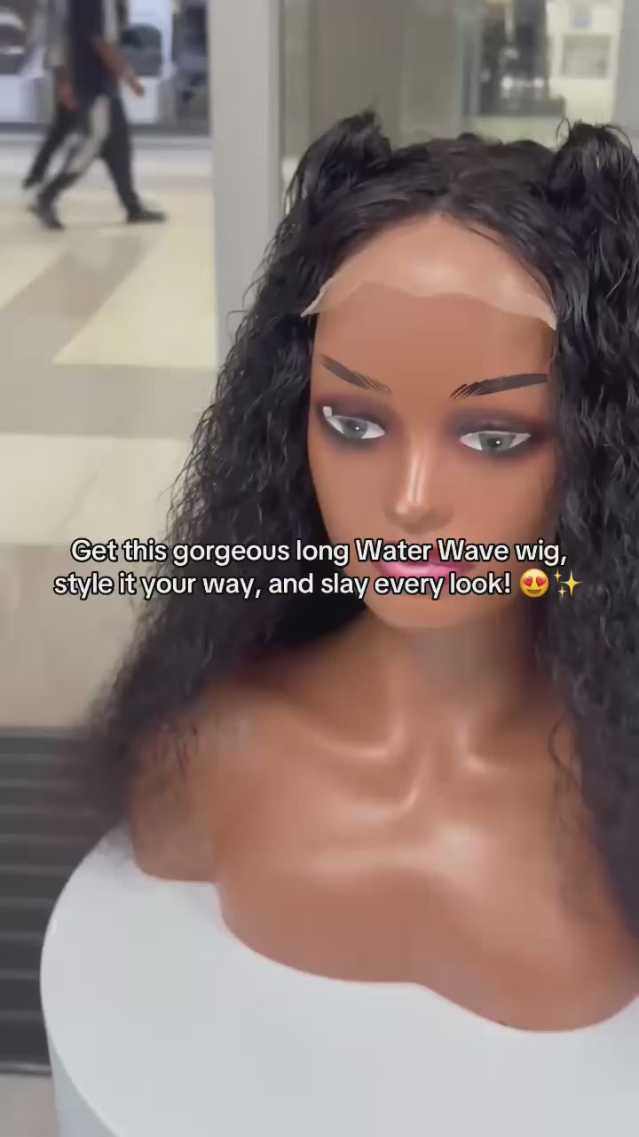 Brazilian Water Wave 26" 4×4 Lace Wig  180% Density - Black