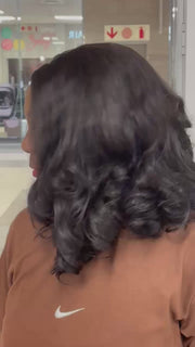 Vietnamese Egg Curls 16" 5×5 Lace Wig  210 % Density - Black