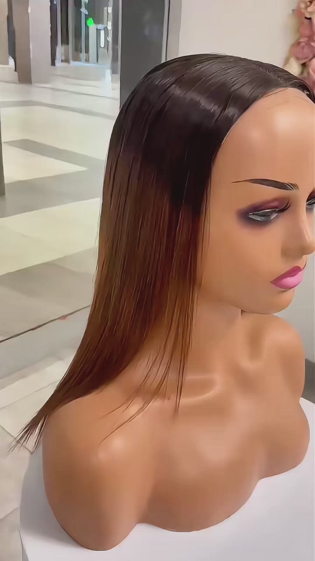 SDD Vietnamese Bone Straight 5*5 Lace Wig Ombre Brown